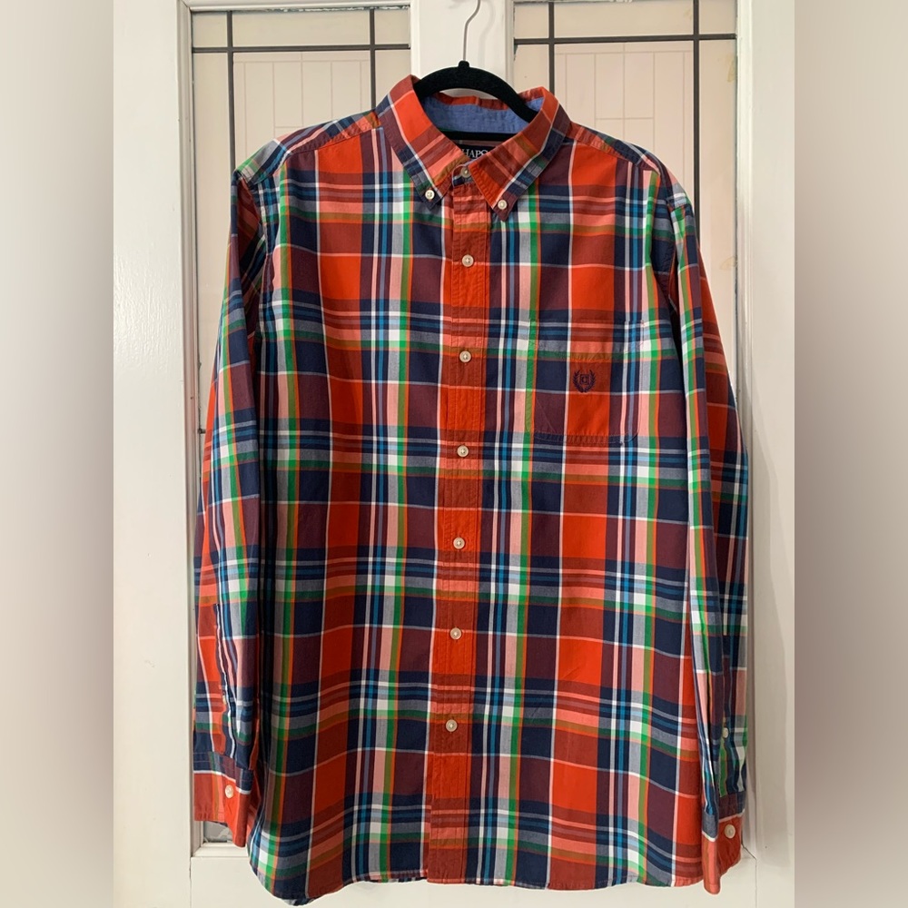 MENS LARGE CHAPS BUTTON DOWN SHIRT